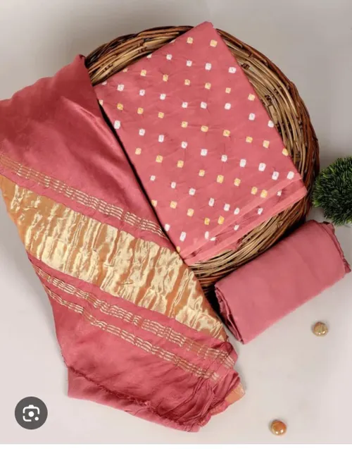 Semi Tussar Bhagalpuri Suit with Shibori Design – Elegant & Handcrafted Ethnic Wear